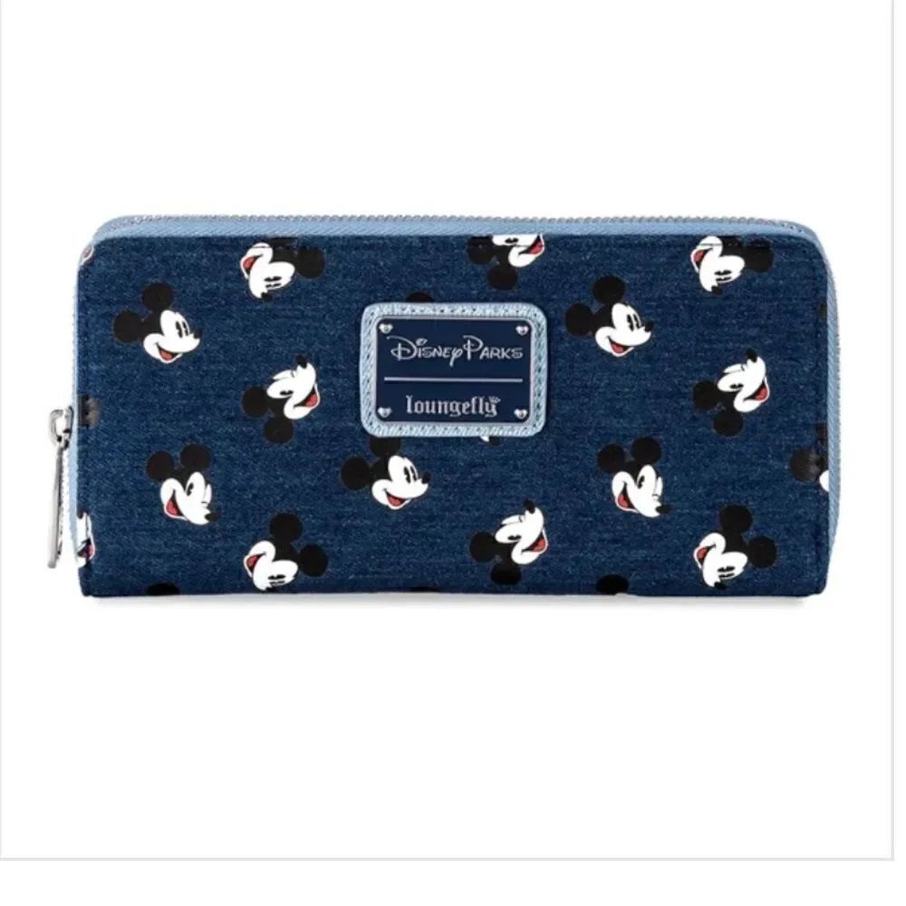 Loungefly X Disney Parks Mickey Mouse Denim full size Wallet NWT